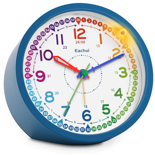 Eachui Analog Wecker Kinder ohne Ticken für Jungen und Mädchen -...