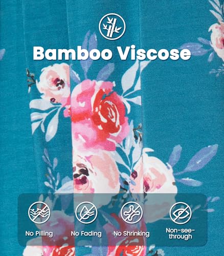 Image of NACHILA Nightgowns for Women-Viscose Made from Bamboo, Pleated Sleepwear.