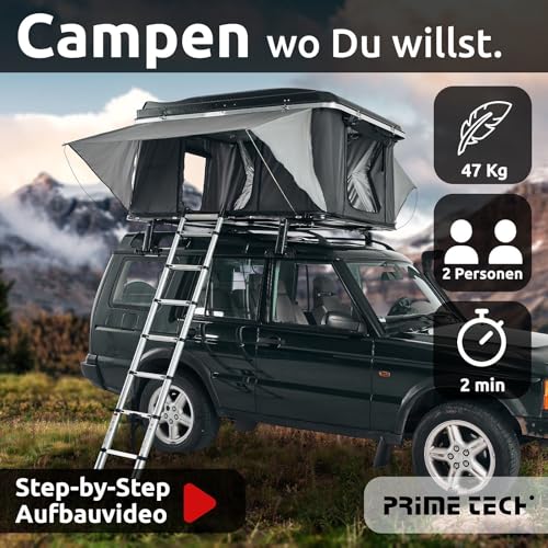 Prime Tech Nevada Autodaktent met harde schaal, zwart/grijs, lichtgewicht, slechts 47 kg - Afbeelding 3