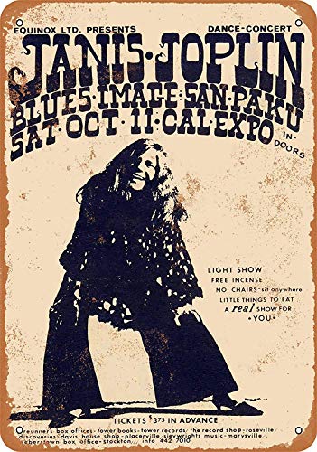 Saraheve-1969-Janis-Joplin-at-Cal-Expo-2-12-X-8-Inches-Retro-Metal-Tin-Sign-Vintage-Art-Poster-Plaque