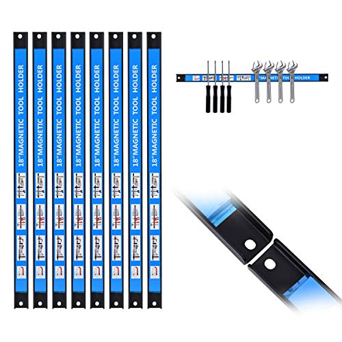 Magnetic-Tool-Holder-18-Inch-8-Pack-Heavy-Duty-Magnet-Tool-Bar-Strip-Rack-Wall-Mount-Blue