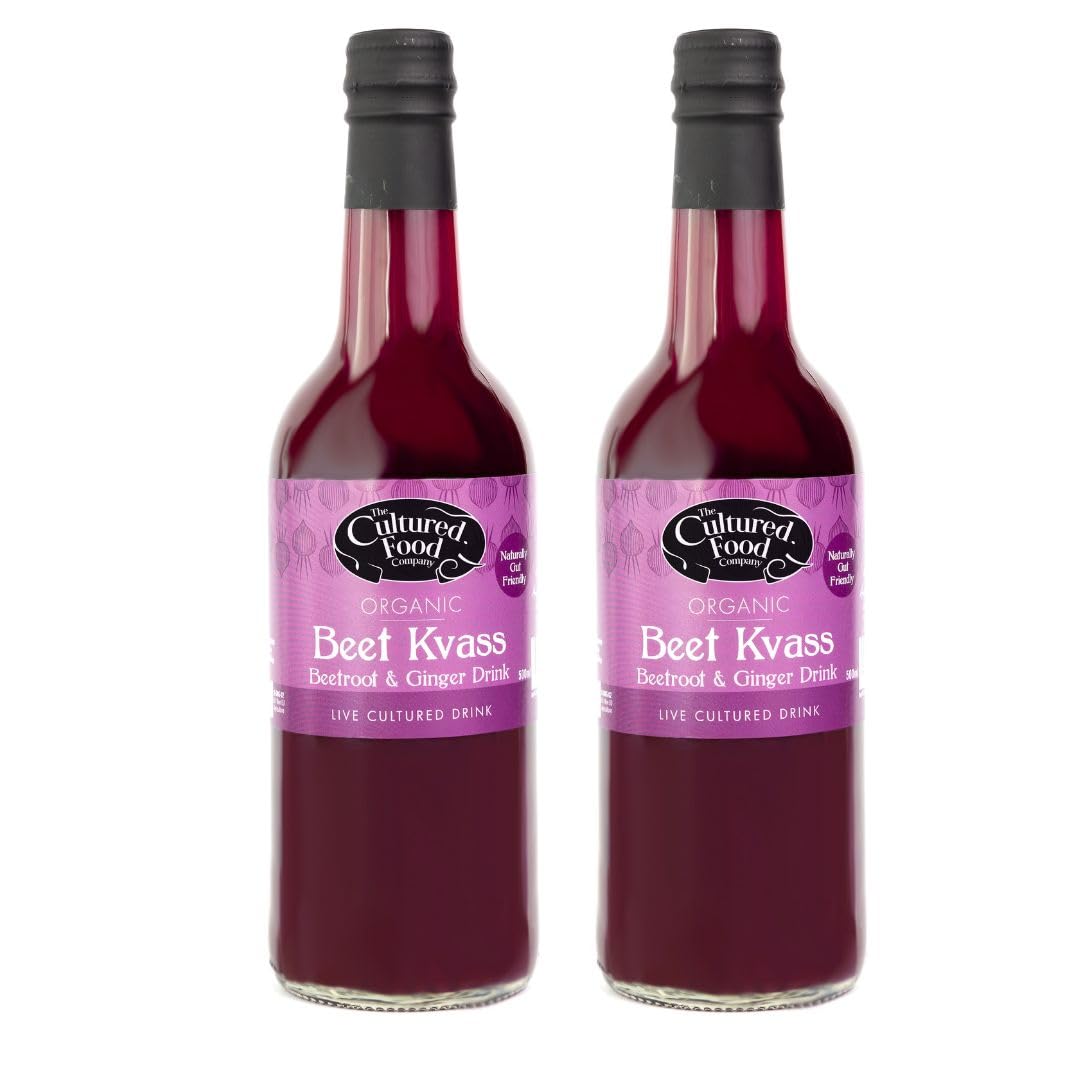 Organic Beet Kvass 2 x 500ml – Vegan – Raw Fermented Beetroot Juice – Unpasteurised – Natural Detox Tonic – Organic Probiotic Drink – Gut Health Support – Irish Made