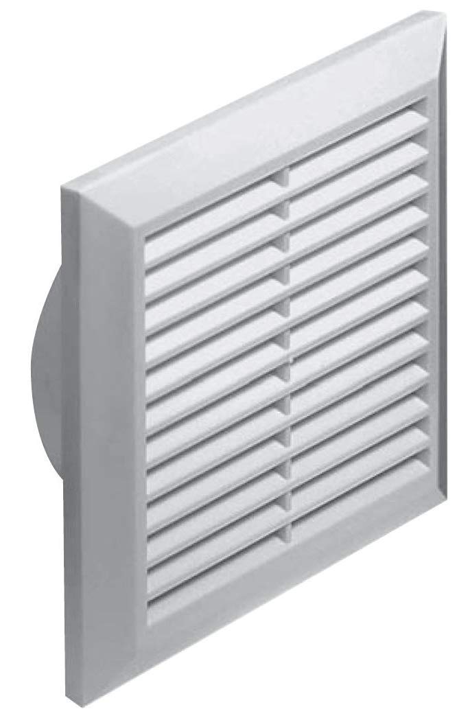 Awenta Ventilation grille with insect protection, diameter 125 mm, end grille, insect protection grille, square, white, ABS MKK®