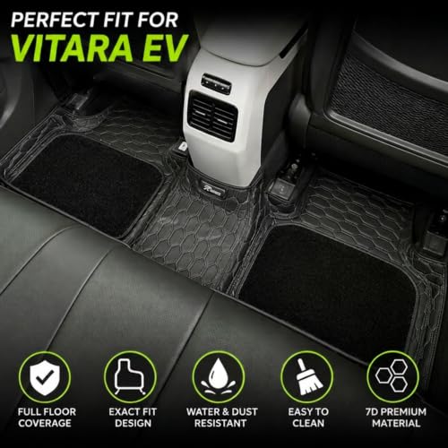 Image of EV MASTER 7D Car Floor Mats for Maruti Grand Vitara Hybrid (2026 Onwards) Complete Set | Waterproof | Anti-Slip | Luxury Premium Car Mat | Full Coverage | Custom Fitted Car Foot Mats