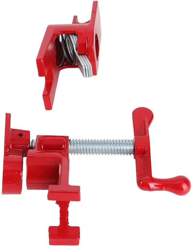 Pipe Clamp Fixture Hand Cranked Vertical Woodworking Quick Clamp Tool for Carpentry Cabinet Making Furniture Assembly Cast Iron 3/4 Inches Size