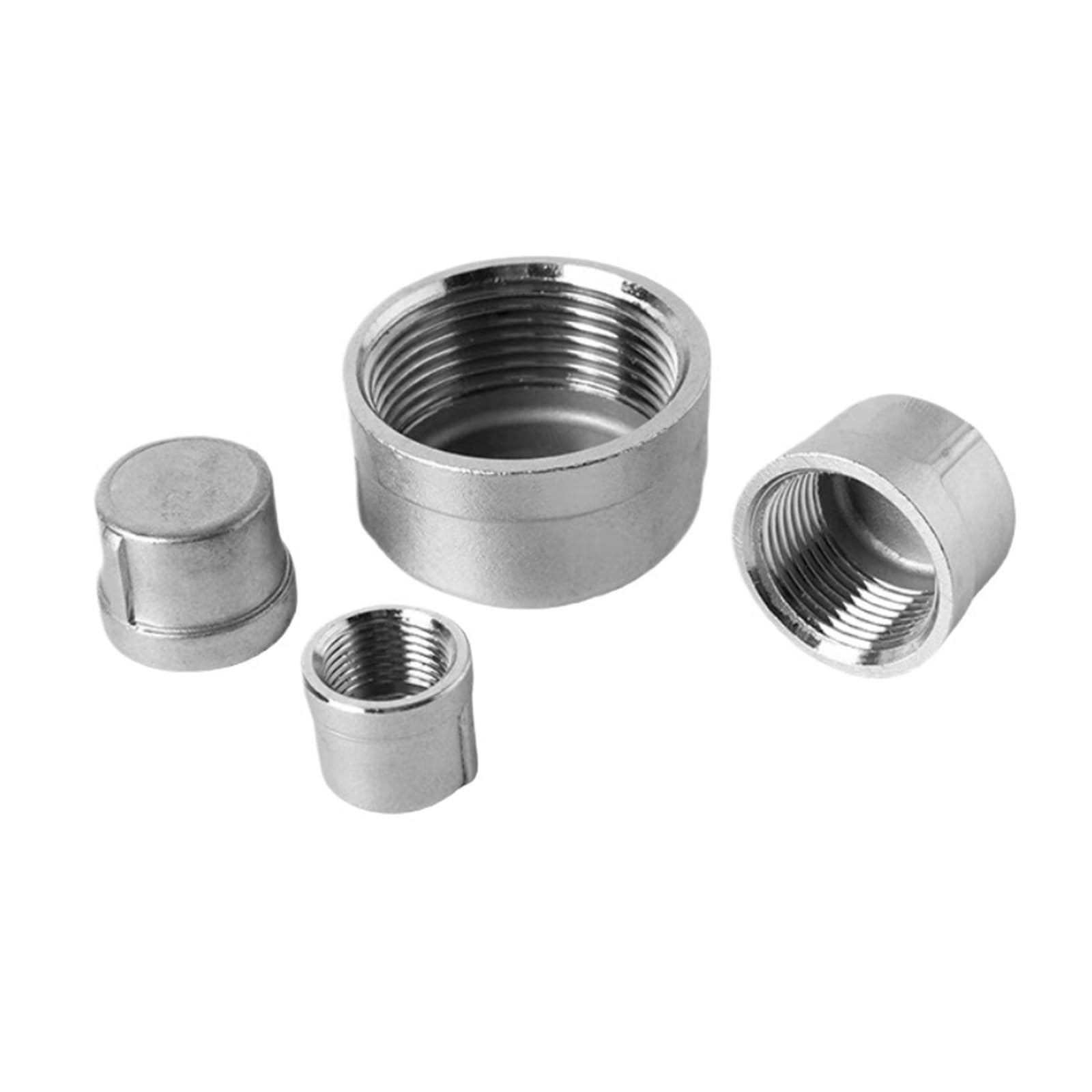 1/8" 1/4" 3/8" 1/2" - 4" NPT Innengewinde Endkappe 201/304/316 Edelstahl Anschluss Rohrverschraubung Wasser Gas 225 PSI(SS201,NPT,4")