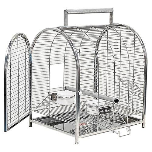 鳥かご インコ ケージ鳥のおり 鳥小屋 鳥籠セキセイインコ ステンレス鋼鳥のおりオウムのおり換気旅行おりペット ケージbird cage 屋外用、ポータブル(32*38*50cm) (304ステンレス鋼)