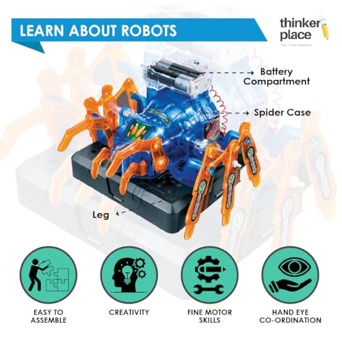 Image of Robotic Spider DIY Kit | Build, Learn & Play | STEM Toy for Kids Age 8+ | Robotics Learning Kit with AR Experience | Fun Educational Game