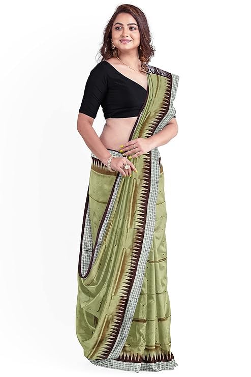 Image of Handmade Pure Bomkai Silk Saree Khandua Natural Silk Ikkat Saree For Women /Ethnic Wear /Traditonal Saree /Handloom Saree With Regular Fit Blouse Piece