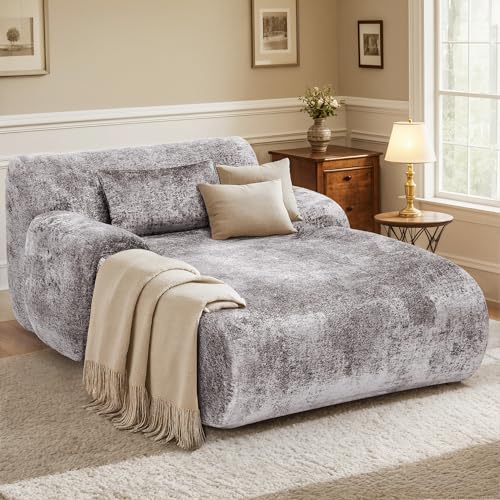 Image of 66 Inches Oversized Chaise Lounge Indoor with Lumbar Pillow