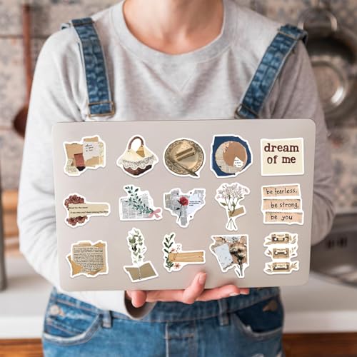 Image of 162Pcs Vintage Scrapbook Stickers, Aesthetic Scrapbook Stickers for Scrapbooking Journaling Junk Journal Scrapbook Supplies Resin Crafts Decorative Art Crafts DIY Crafts(Brown&Vintage162)