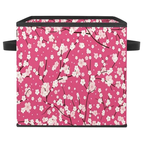 Boîte de rangement pliable fleur rose pour chambre d'enfant - 2
