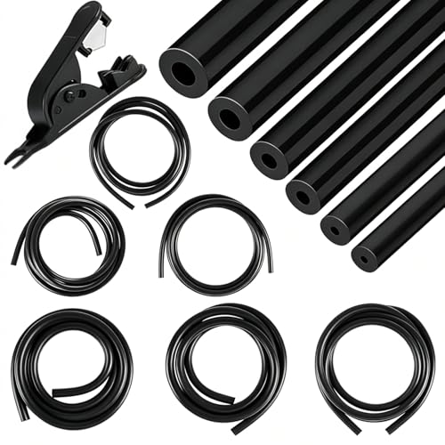 Lot de 6 tuyaux à dépression en silicone de 2 m, diamètre intérieur 3/4/5/6/8/10 mm avec coupe-tube, pression d'éclatement 130 PSI, plage de température...