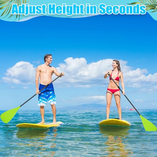 Image of Hollowfly 4 Set of 3 Pieces SUP Paddle Board Paddle Adjustable Paddleboard Lightweight Stand up Oar Aluminum Alloy Floating Replacement Oar Adjustable Aluminum Alloy Shaft for Surfing