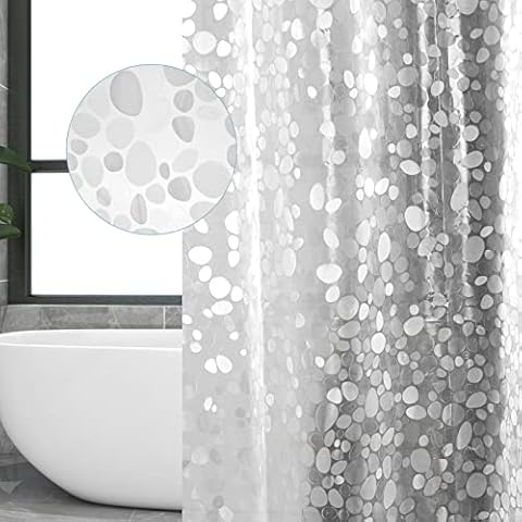 Miorkly Transparent Shower Curtain with Magnets Cover