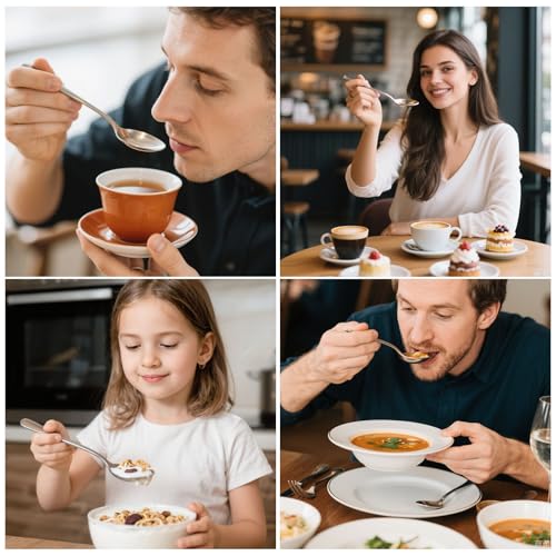 image for HANSGO Teaspoons Stainless Steel, 6.7 inches Dessert Spoons Silverware