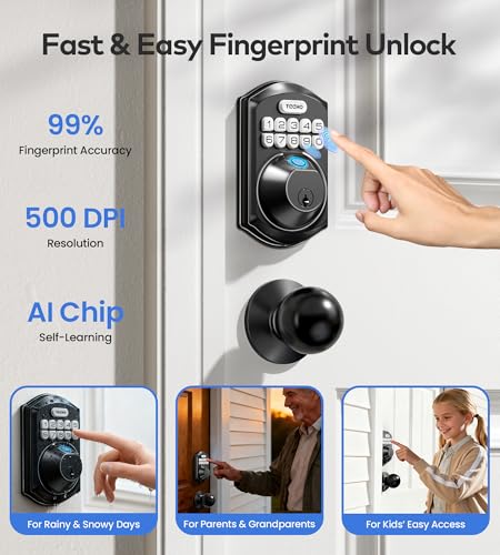 TEEHO TE012W-K WiFi Smart Keyless Entry Door Lock w/ Knob (Matte Black) 47.99 + Free Shipping + 40% Off Code FVUM4RKZ - image 5