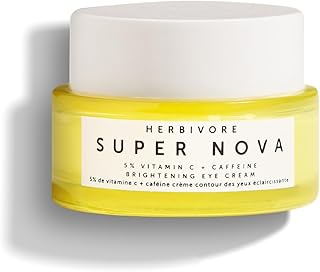 HERBIVORE Super Nova 5% THD Vitamina C + Cafeína Crema Iluminadora de Ojos | Se dirige a las ojeras y la hinchazón | Vegana, a base de plantas, libre de crueldad, 15 mL / 0.5 oz