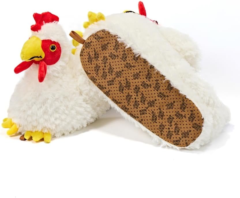 Kids' Funny Soft Fuzzy Animal Slippers, Cute Cozy Non-Slip House Shoes for Boys & Girls, Shoe Size 1-4