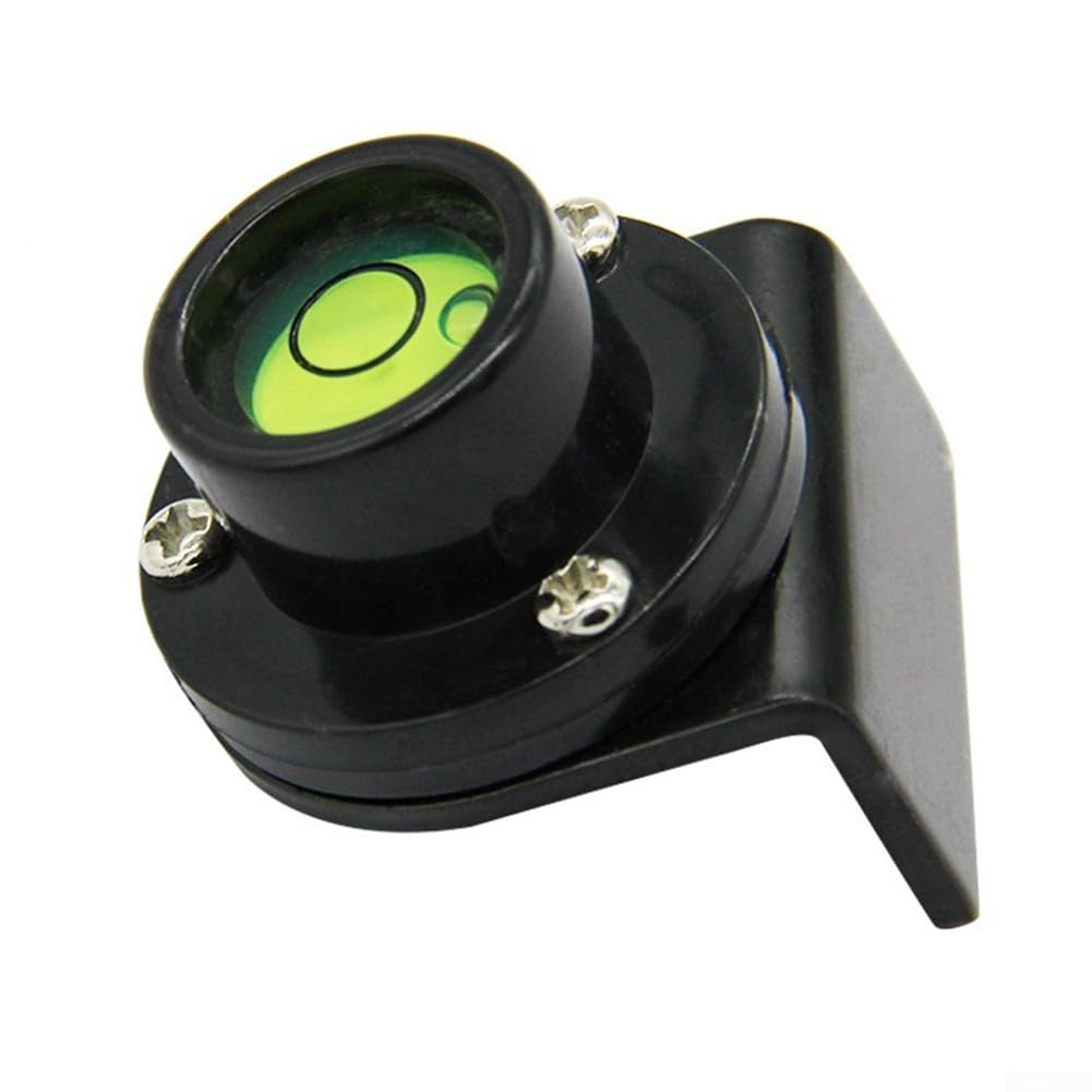 Metal and Acrylic Bubble Level for Total Station, Theodolite & Tower Ruler – 32 x 28 x 28 mm Level with Green Liquid Fill, Black Fr