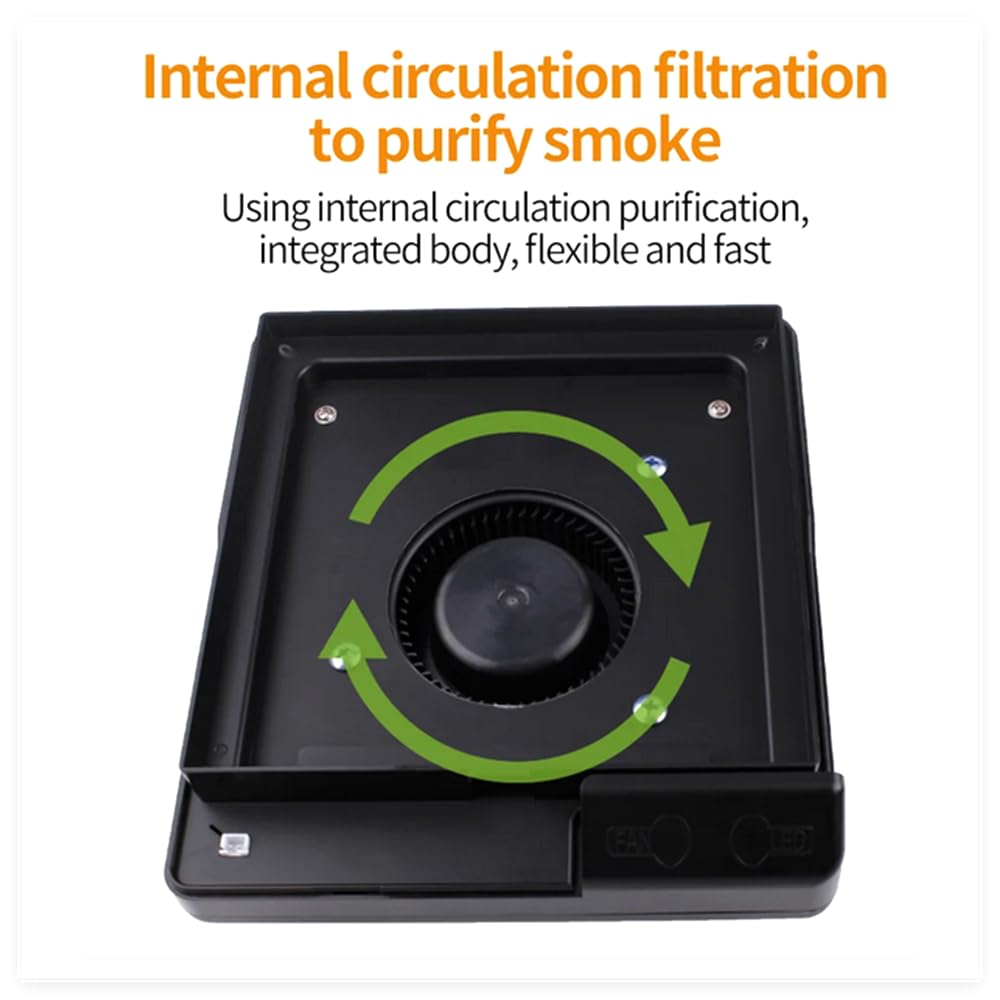 360° Ajustable Absorbedor de Humo Laser de Escritorio con Iluminación LED - Extractor de Humo para Soldadura Metálica, Filtro Anti-Humo para Gravadora Laser/Impresora 3D