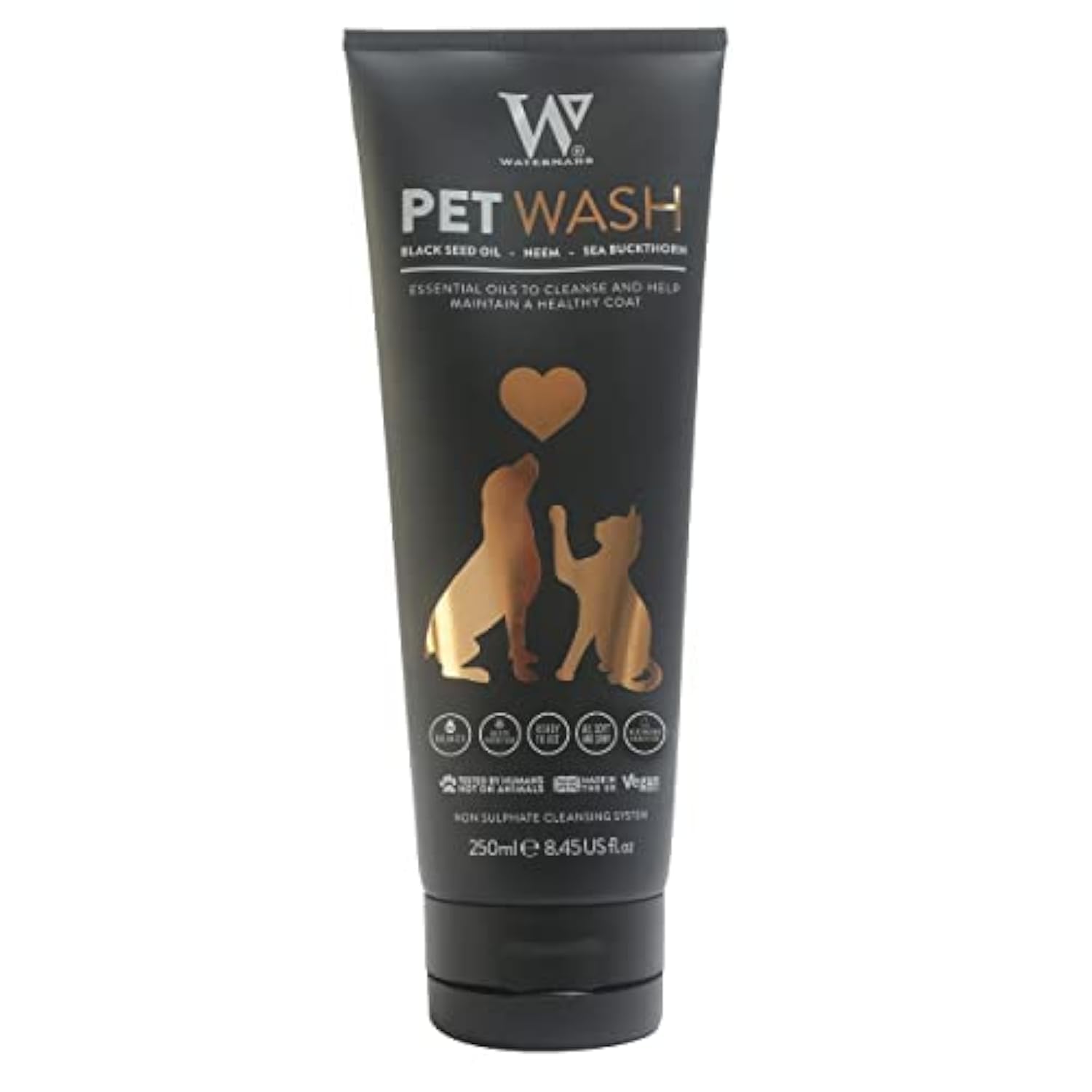 Watermans Shampoing de Luxe pour Chien 250ml Parfum Bubble Gum Shampoing Chien Peau Sensible Anti Irritation Hypoallergénique sans Parabènes sans Sulfates Végan Convient Chats