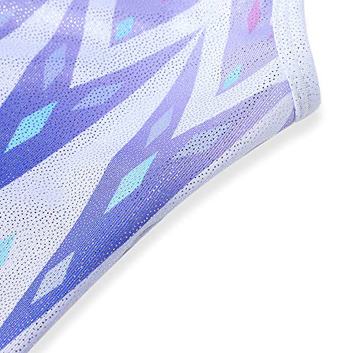 hoziy leotards for girls gymnastics kids children biketard snowflake ribbon blue purple hot pink sparkle