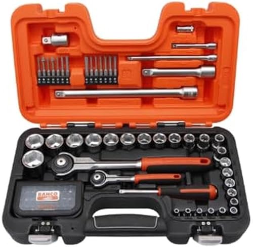 Bahco BAHSW79 SW79 - Juego de llaves de vaso (79 unidades, 1/4 y 1/2 pulgadas), color naranja