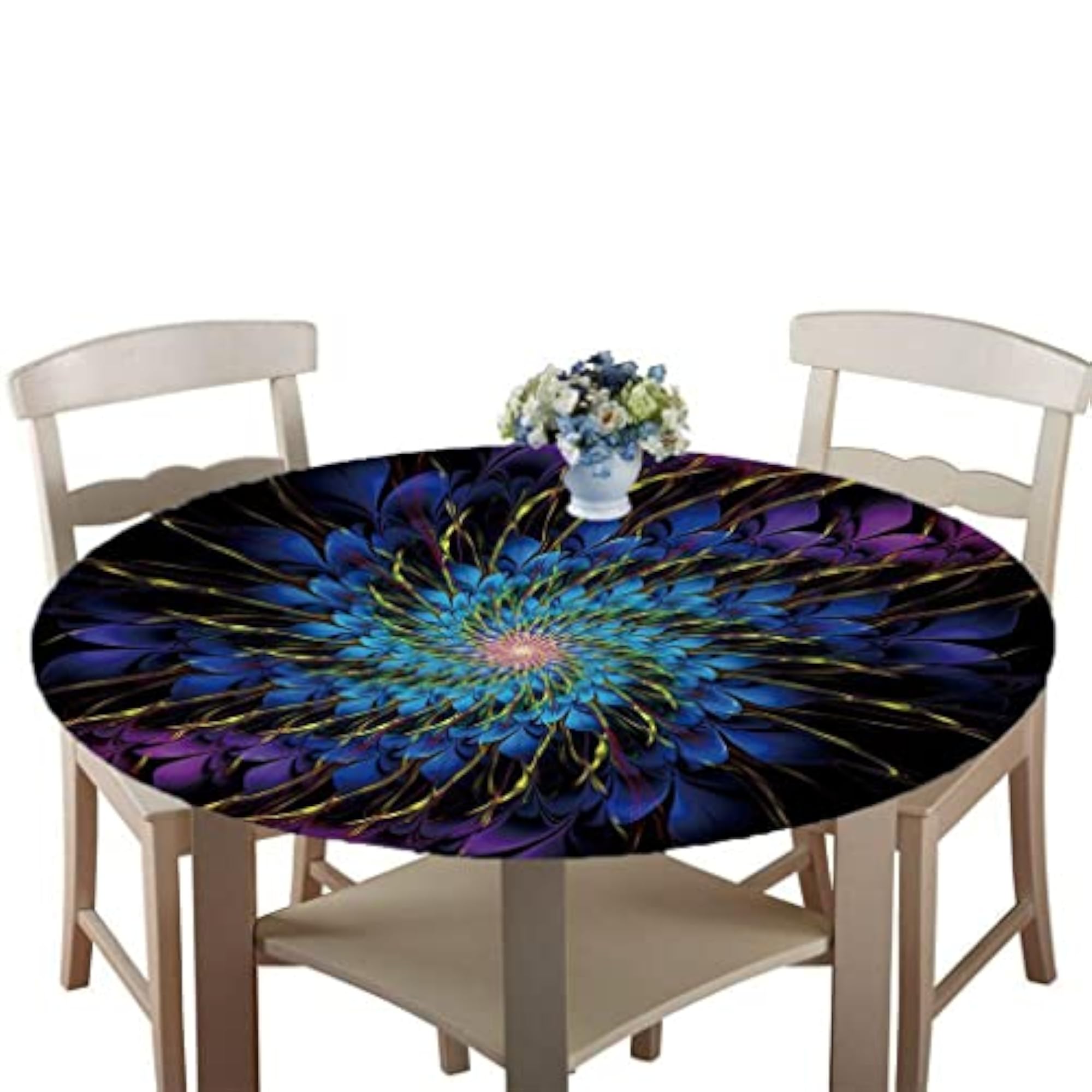 Waterproof Stretch Round Table Cover with Coloured Lights