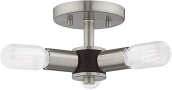 Livex Lighting 3-Light Ceiling Mount, Brushed Nickel