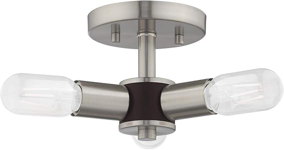 Livex Lighting 3-Light Ceiling Mount, Brushed Nickel