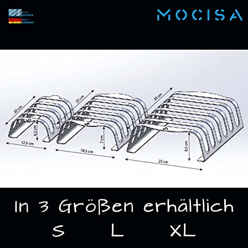 mocisa Rib-Rack Size XL (6er)| Rippchenhalter mit Griffen |Das Profi-Tool zum Rippchen-Grillen |Edelstahl | lebensmittelecht |hergestellt in Bayern |für 6 saftige und leckere Spare-Ribs |