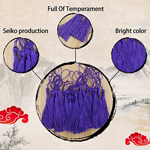 Ekind Silky Floss Tassels, 5-Inch Handmade Soft Craft Mini Tassels For Jewelry Making, Souvenirs, Bookmarks, Diy Crafts (25Pcs, Dark Purple) #TOP2