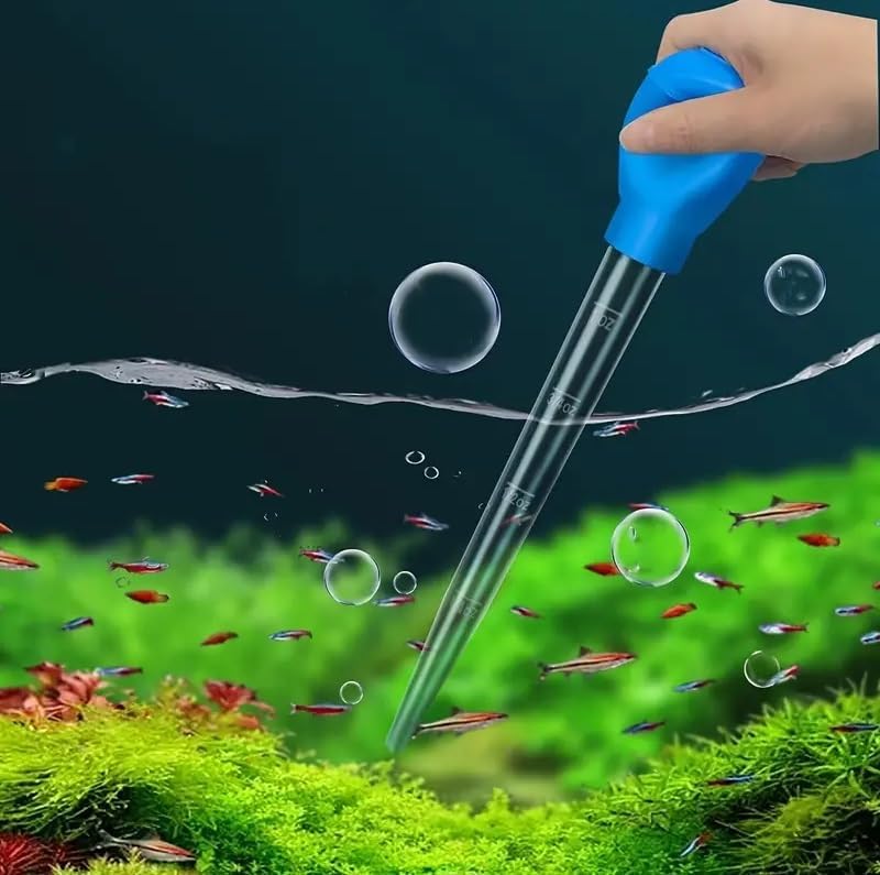 VAYINATO Petzlifeworld Manual Fish Tank Water Changer Aquarium Dropper, 30Ml Aquarium Clean Pipette Dropper, Fish Tank Cleaning Waste Remover, Aquarium Gravel Cleaning Straw Aquarium Tool