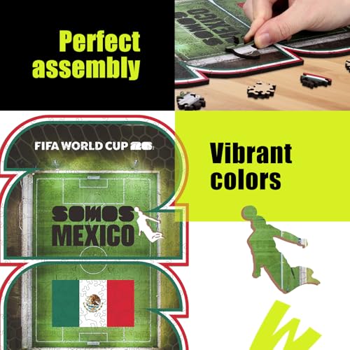Image of FIFA Mexico 26 Wooden Puzzle for Adult, 200 Pieces Irregular Shape Puzzle, 5MM Thick,Creative Collectible Gift for Fans, Officially Licensed Product, 9.3 x 12