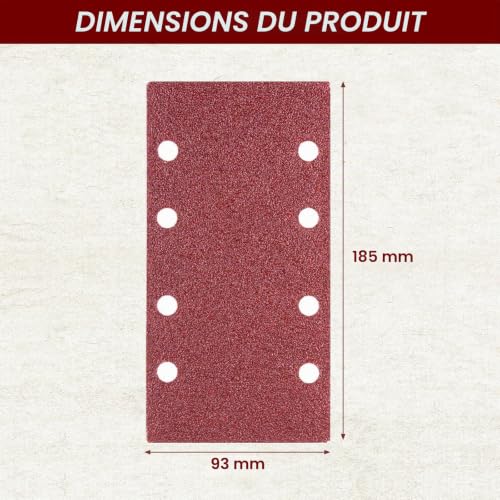 wadafen Papier a Poncer Papier de Verre 40 Pièces 93x185mm – vue 5