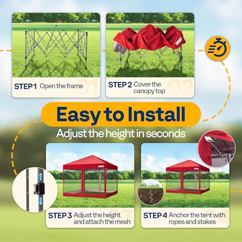 Image of VIVOHOME 10x10ft Outdoor Screen Tent with Mosquito Netting