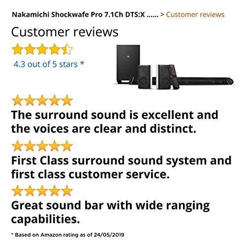 Nakamichi Shockwafe Pro 7.1.4 Channel 600W Dolby Atmos Soundbar with 8" Wireless Subwoofer, 2 Rear Surround Speakers. Experience True 360° Cinema Surround with This Plug and Play Home Theater System