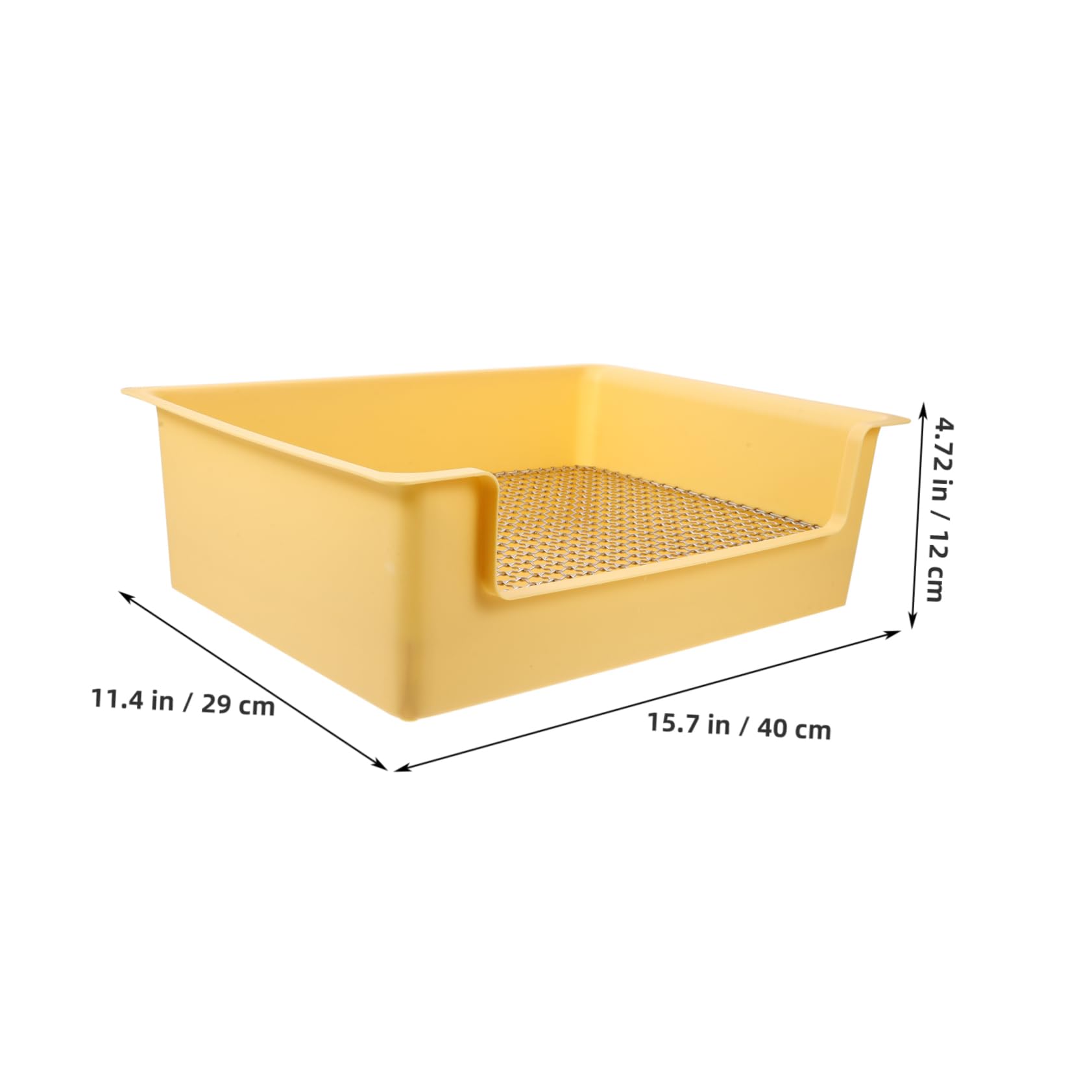Toilette per Coniglio Grande, Lettiera Rettangolare Gialla | Plastica e Metallo, Portatile Mini, Spazio Ampio, per Cavie e Piccoli Conigli