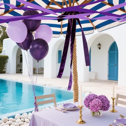 Image of 4 Crepe Paper Streamers Rolls, 328ft Pack of Purple and Dark Purple Crepe Paper for Women Girls Birthday Mothers Day Wedding Baby Showers Valentine's Day Party Decorations (1.8 inch x 82 ft /Roll)