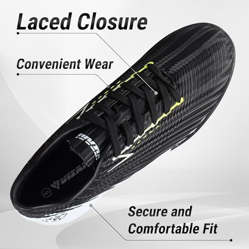 Vizari Tesoro Turf Soccer Shoes for Teen & Adult | Lightweight Football Turf Shoes with Durable Synthetic Upper | Athletic Turf Shoes with Rubber Outsole for Men and Women, (BKWT, 10.5)4