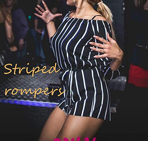 Miss Moly Rompers And Jumpsuits For Women Long Sleeves Off The Shoulder Jumpsuit Summer Casual Playsuit W Belt Black #TOP3