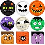LINHAXM 105PCS Halloween Paper Plates Ghosts Pumpkin Skull Spider Web Design for Halloween Party Decorations Supplies, Serves 30