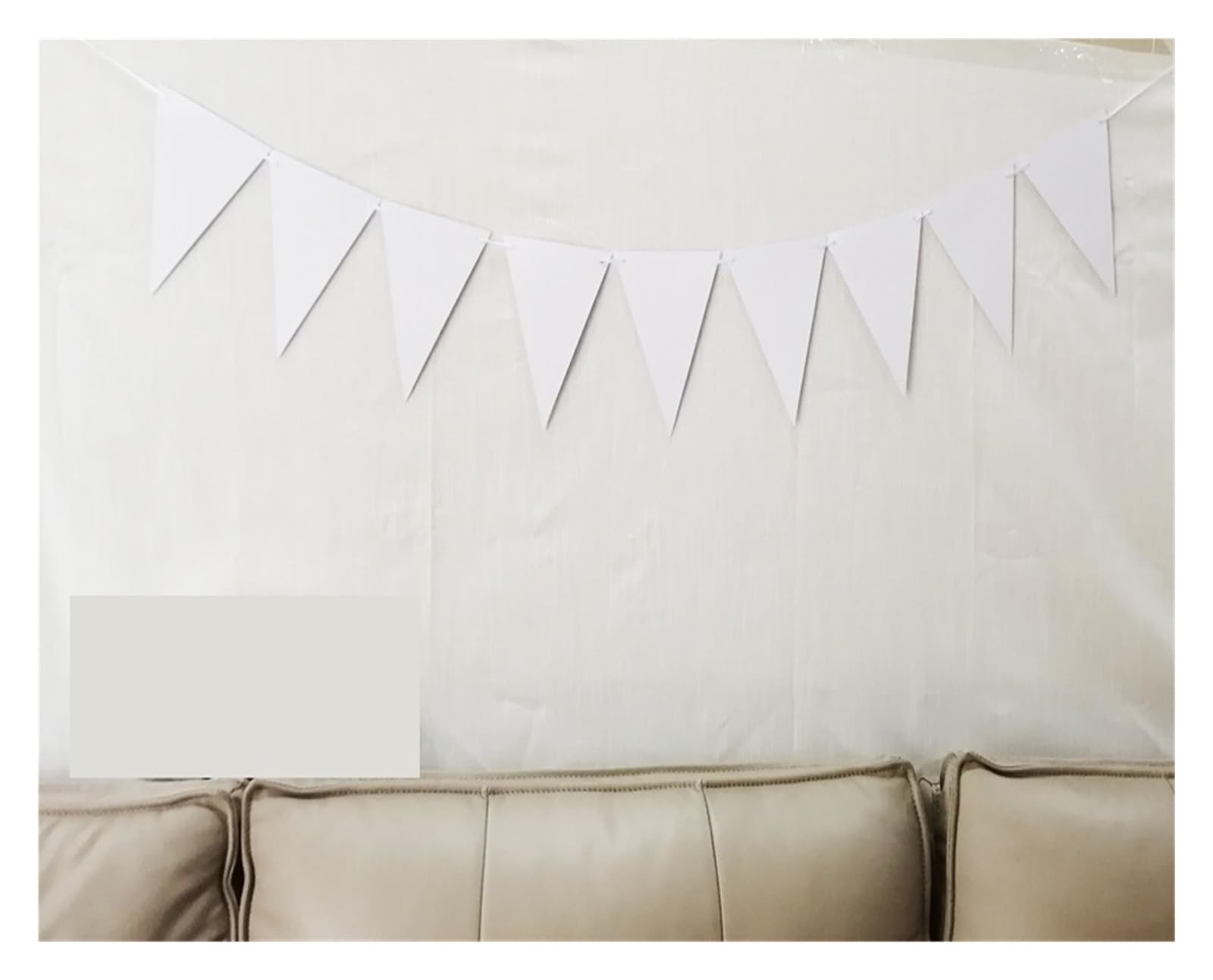 Wimpelkette aus Papier, für Feiertage, Schönheit, Hochzeit, Girlande, Geburtstag, Party, feierlich, 10 / 8 m, Schwarz / Weiß / Rosa (Weiß, 8 m)