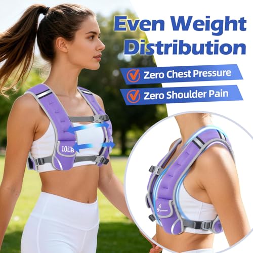 Image of Sportneer Adjustable Weighted Vest Woman: 6-10lb /10-18lb Weighted Vests | Walking Weighted for Women with 4 /8 Weight Packs Fast Adjust Weight Vest for Home Gym Burn Calories Strength Training Vests