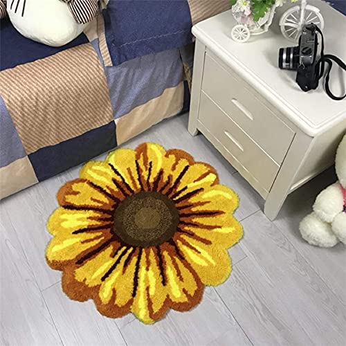 Tapete redondo grande con diseño de girasol miniatura 2