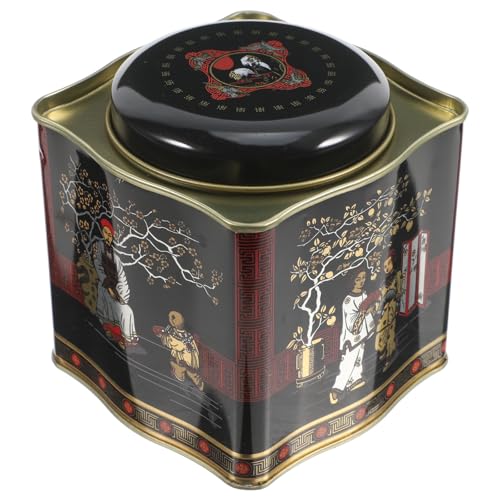 DECOMELODY Vintage Tea Canisters Metal Airtight Tin Storage Boxes with Lids in Irregular Shape for Loose Tea, Coffee, and Snacks - Decorative Retro Packaging for Kitchen and Office