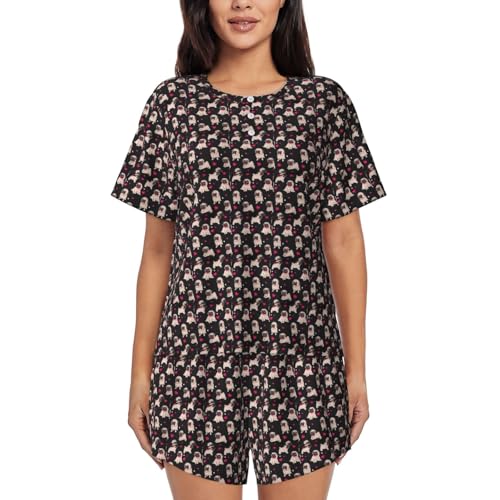 Pyjama carlin femme court ensemble fluide et respirant pour la maison