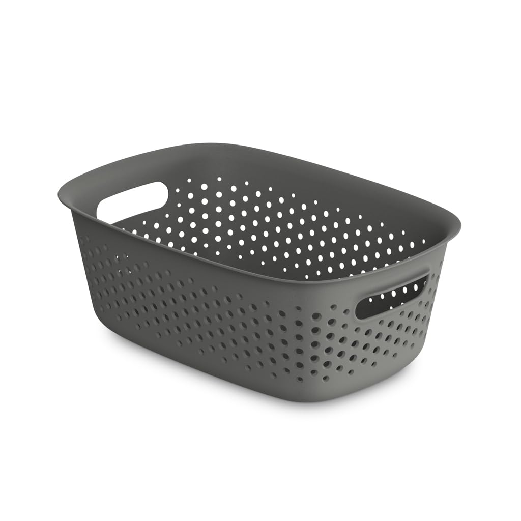 Kreher® Aufbewahrungsbox Mehrzweckkorb mit Deckel. Ideal für Kleiderschrank & Küche. Stapelbar, lebensmittelecht, BPA-frei. Aus Kunststoff in dezenten Farben. Viele Größen/Farben. (Grau, 10 x 10 L)