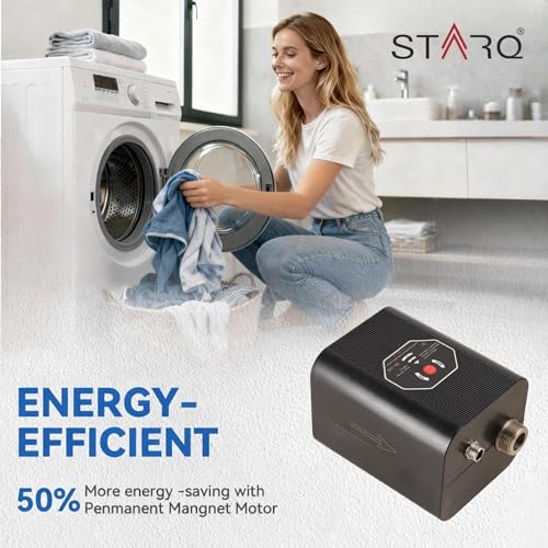 Image of STARQ STPM-375 Inline Automatic Water Pressure Booster & Circulation Pump with PMDC Motor 375W Max Flow 75 LPM Max Head 30m for Hot Water Circulation RO Shower,Geyser,Washing Machine,Dishwasher
